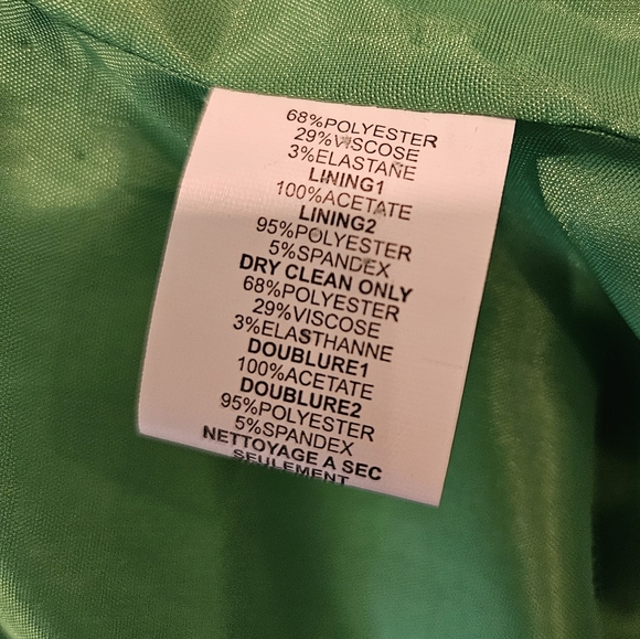 Trina Turk~Womens 4 Green Lined 2-Button Blazer Jacket - Picture 6 of 6